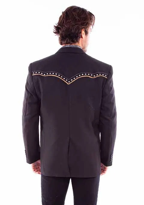 Men's Fabric Jacket Collection: Scully Western Blazer Diamond Yoke