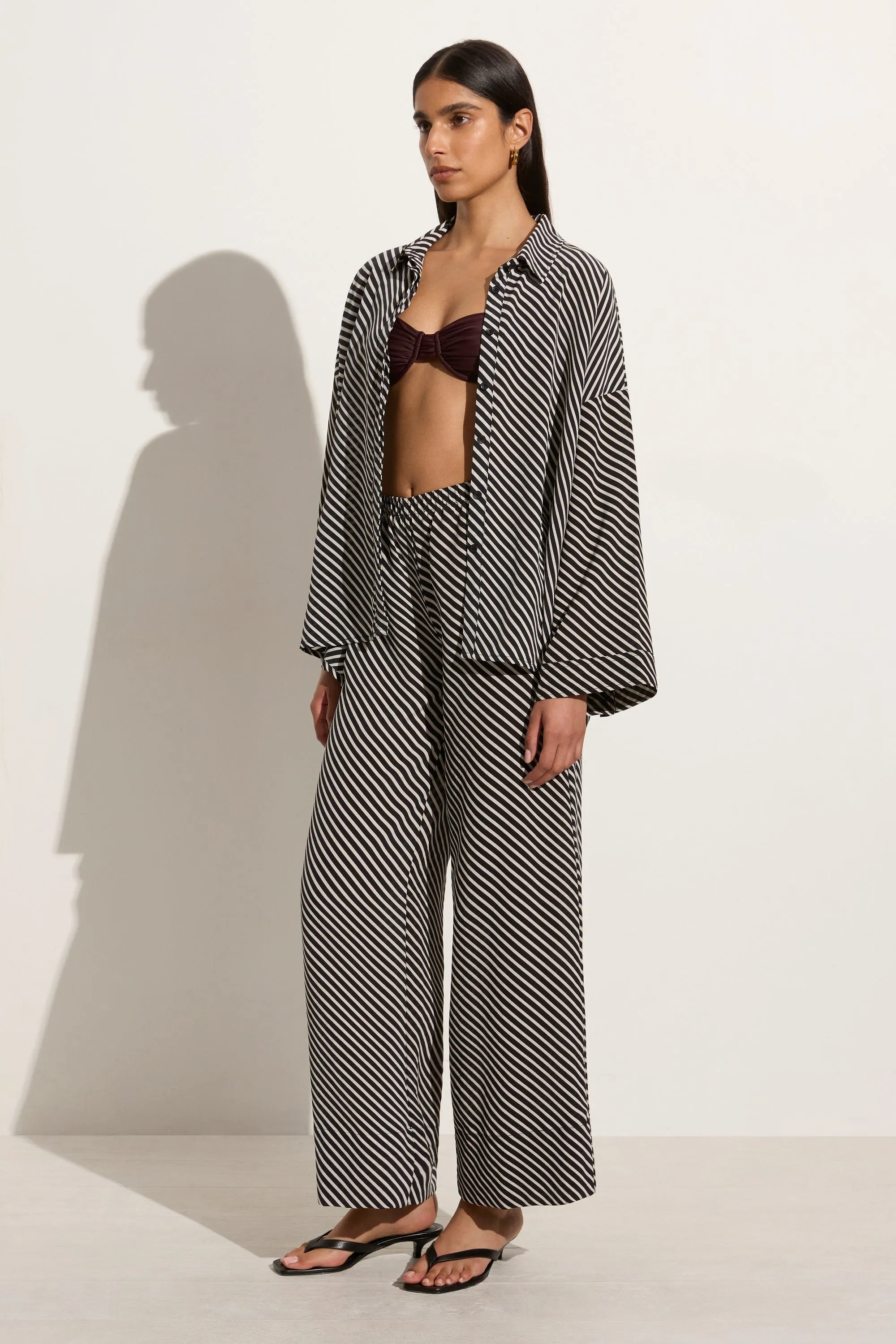 Monforte Pant Toscano Stripe Black - Final Sale