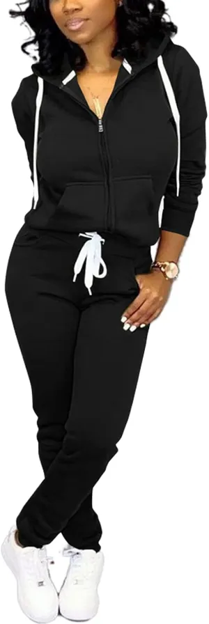 Mrskoala Two Piece Outfits for Women Tracksuit Sweat Suits Workout Jogging Sets Loungewear with Pocket