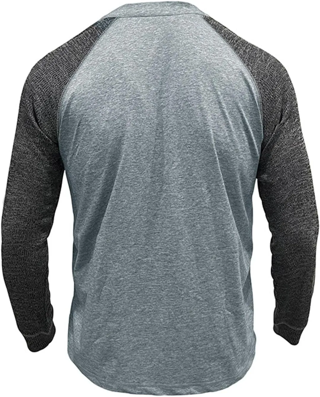 Muscularfit Shirts for Men Long Sleeve Button Up Henley Tshirt Casual Color Block Loose Pullover Athletic Gym Workout Tee Top