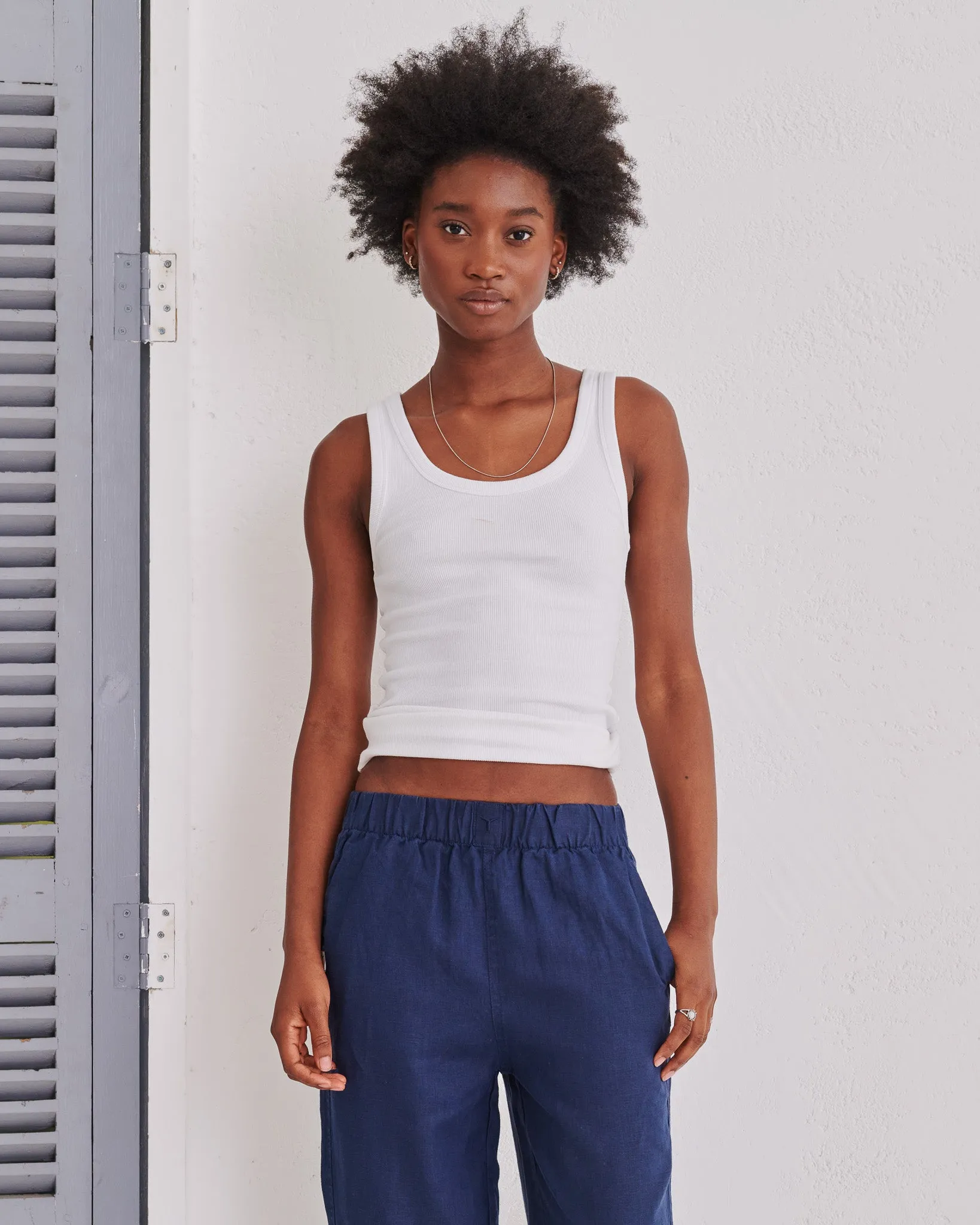 Navy Hemp Trousers