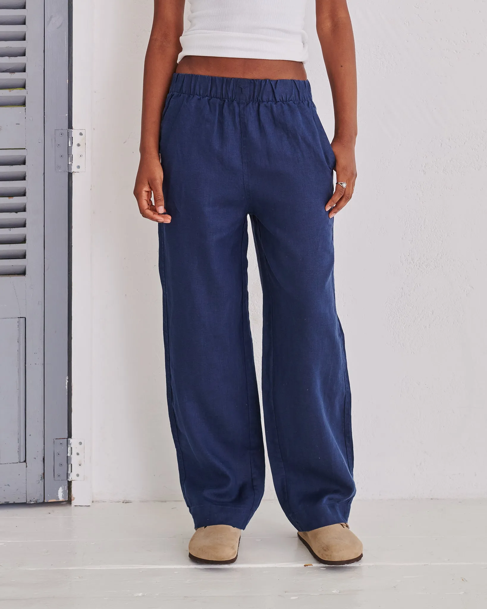 Navy Hemp Trousers