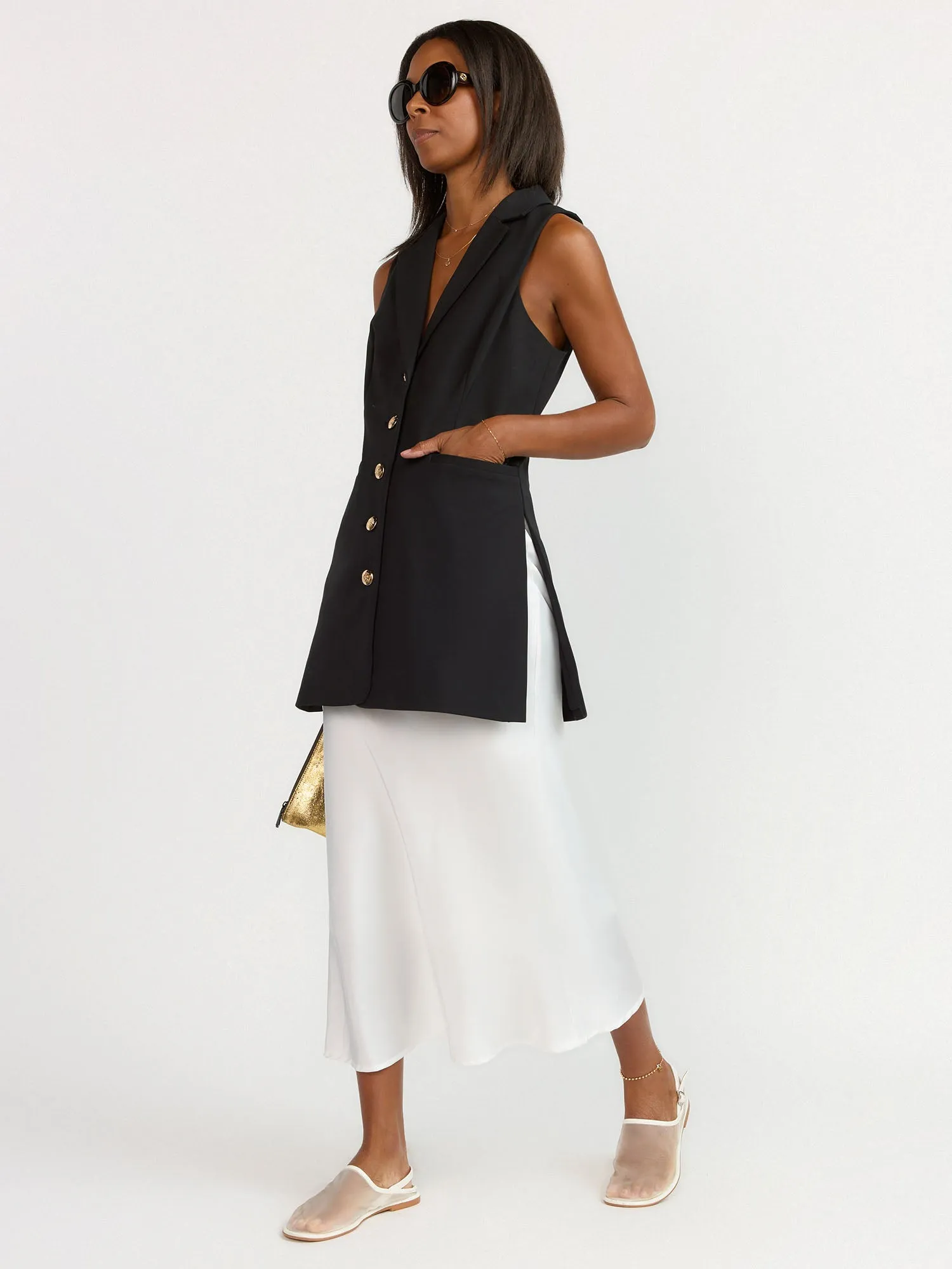 Notch Lapel Blazer Waist Coat