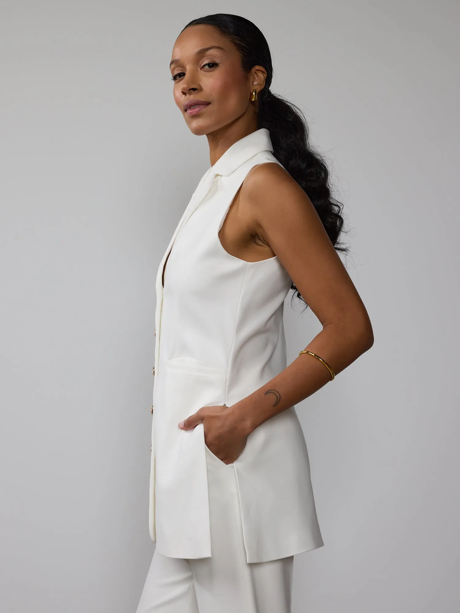 Notch Lapel Blazer Waist Coat