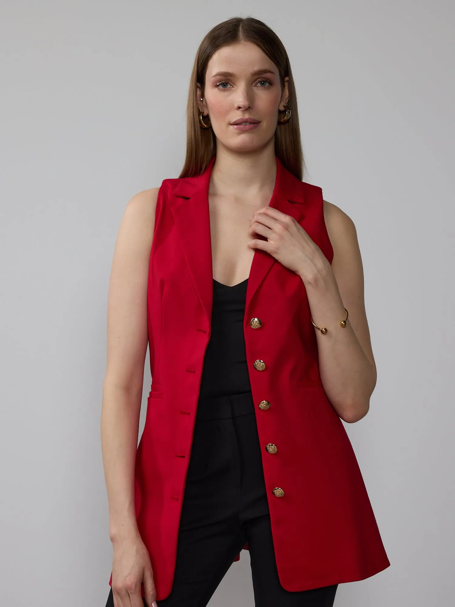 Notch Lapel Blazer Waist Coat