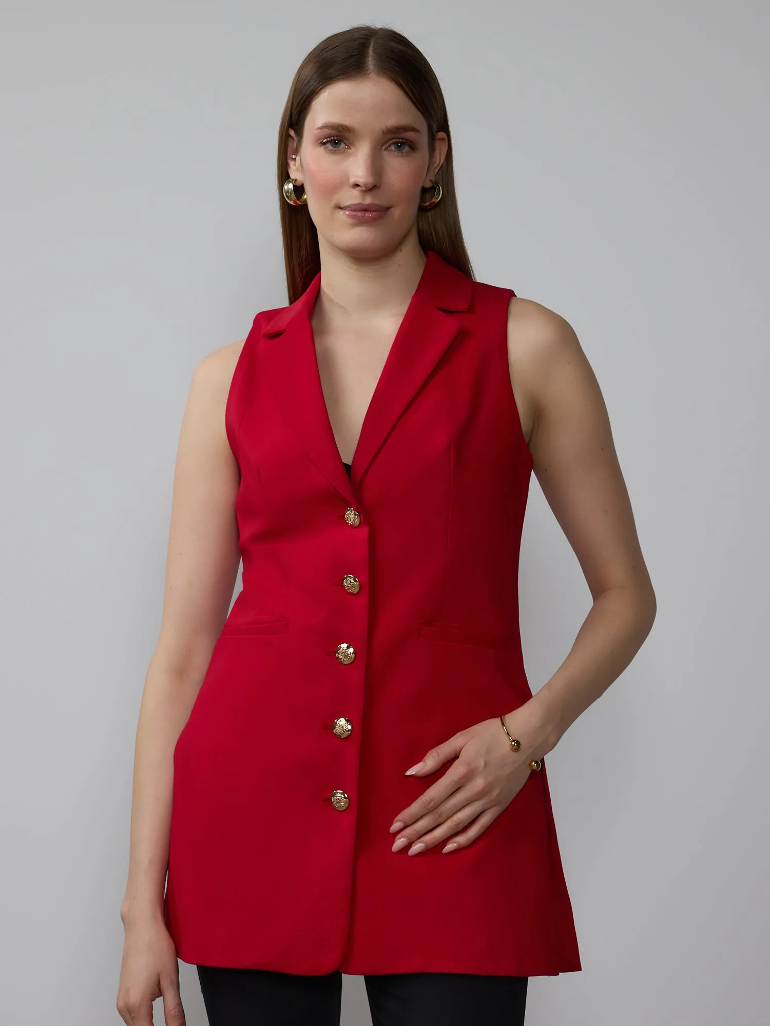 Notch Lapel Blazer Waist Coat
