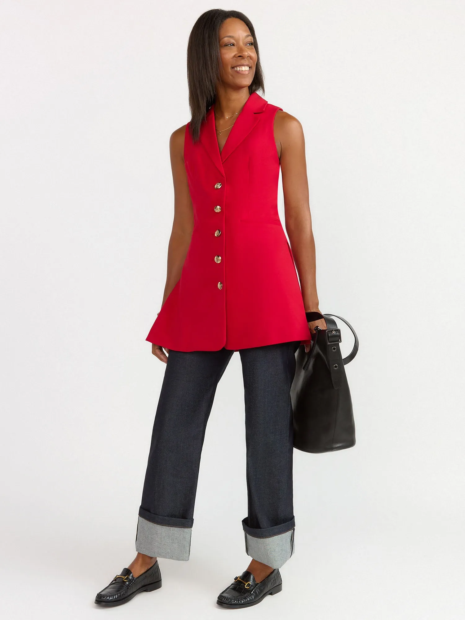 Notch Lapel Blazer Waist Coat