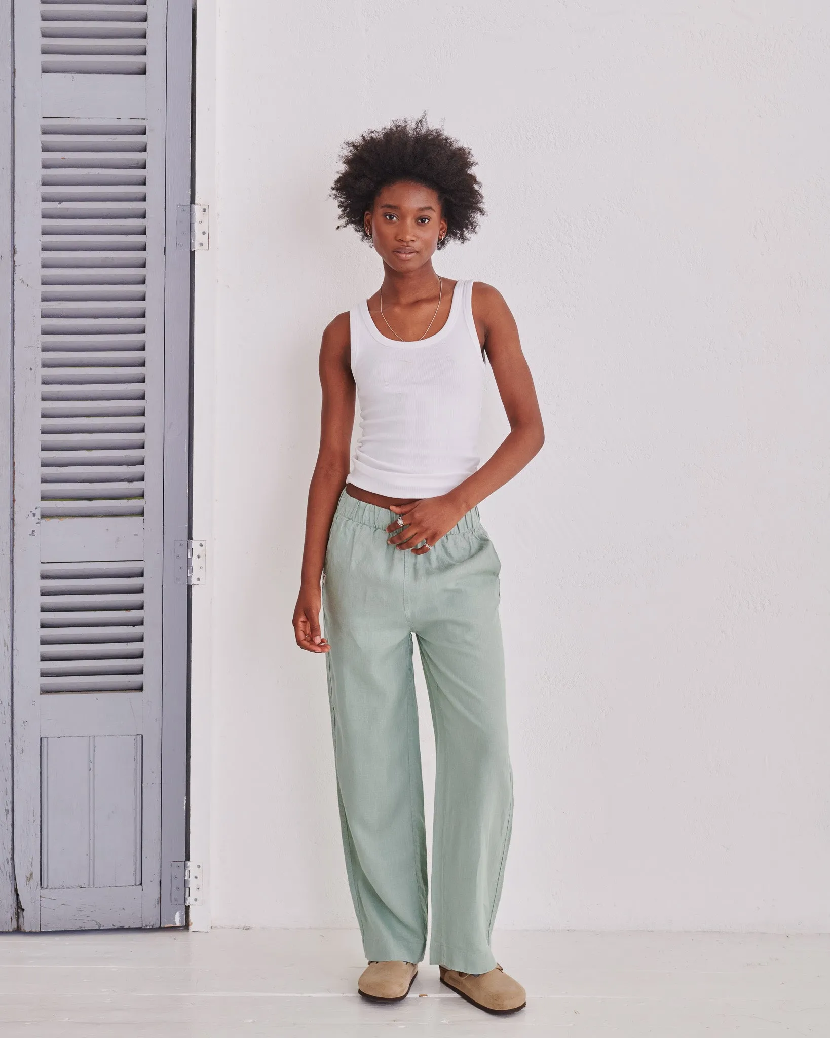 Olive Hemp Trousers