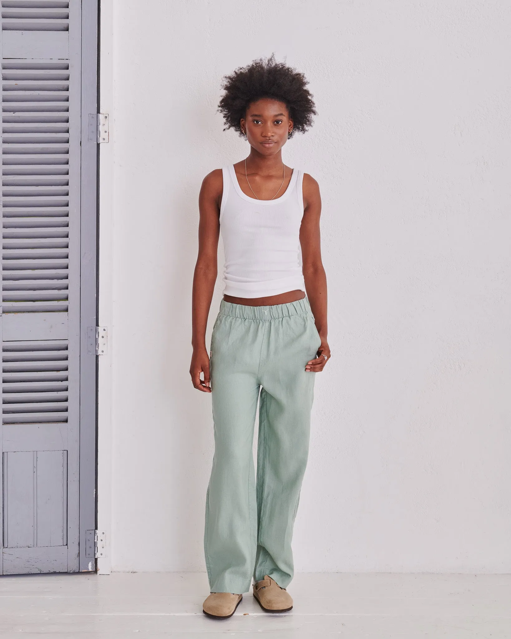 Olive Hemp Trousers