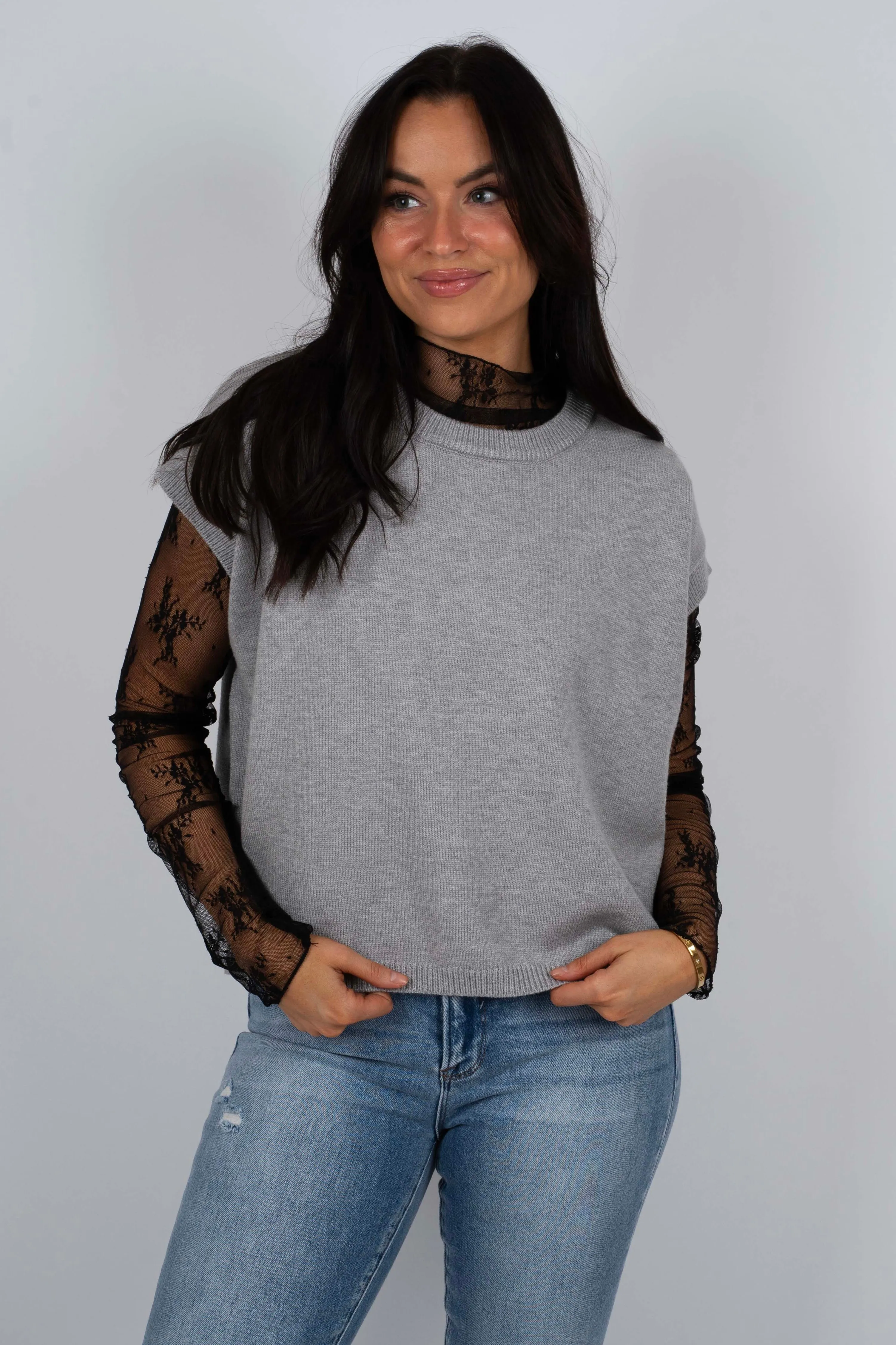 Only Getting Better Sweater Vest (Heather Grey)