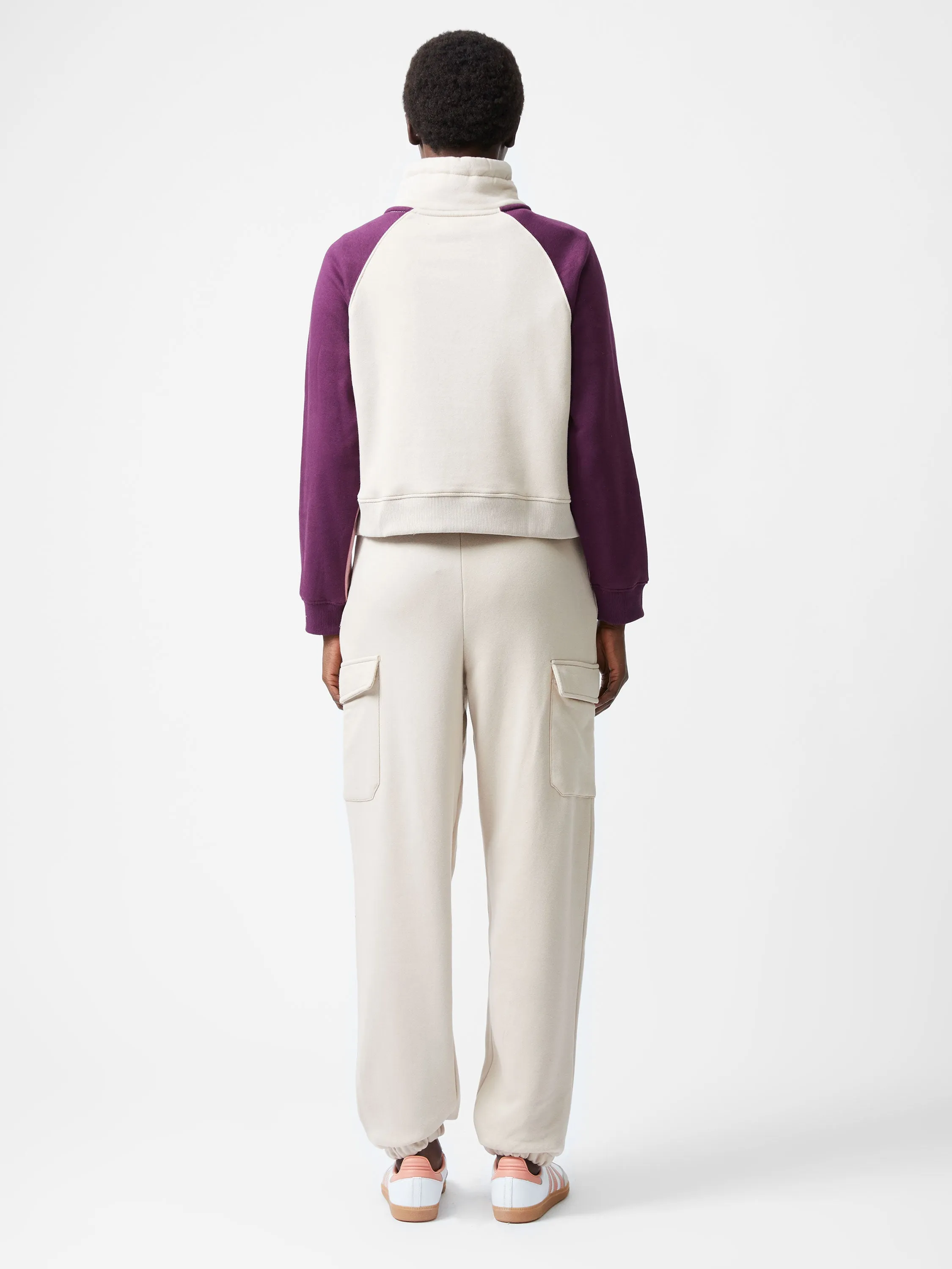 Panel Half Zip Funnel Neck Sweatshirt