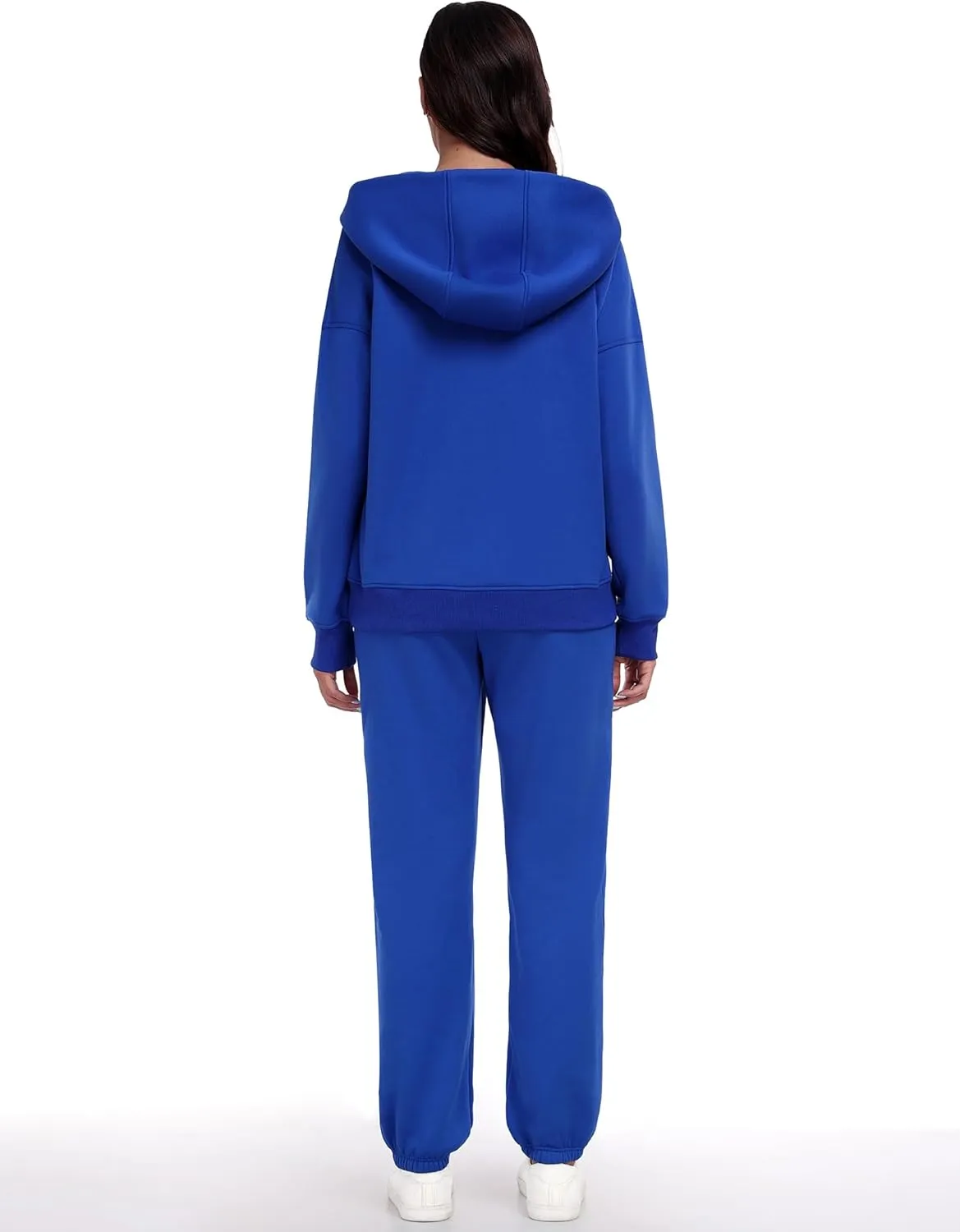 PINSPARK 2 Piece Sets for Women Fleece Sweatsuits Zip Up Hoodie Sweatshirts Drawstring Jogger Sweatpants With Pockets 2024