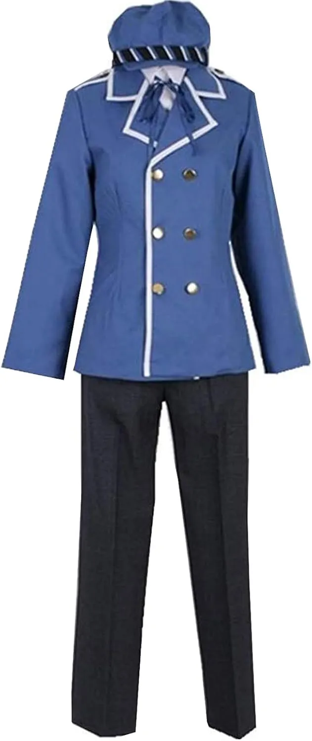 Poetic Walk Anime Costume Blue Whole Set Hat Suit Mens Cosplay Uniform Halloween Outfit