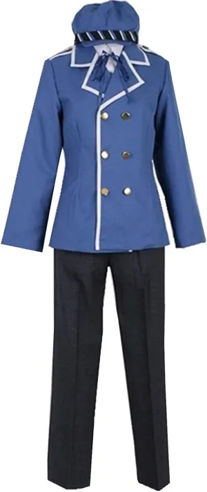 Poetic Walk Anime Costume Blue Whole Set Hat Suit Mens Cosplay Uniform Halloween Outfit