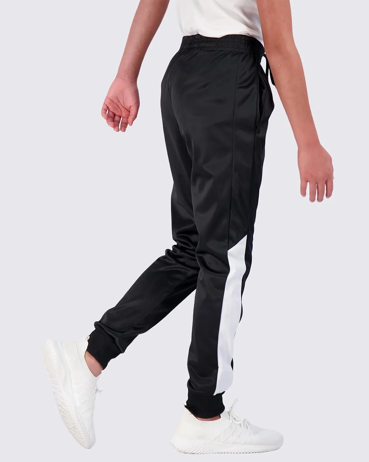 Real Essentials 3 Pack: Boy's Active Athletic Casual Jogger Sweatpants with Pockets