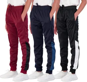 Real Essentials 3 Pack: Boy's Active Athletic Casual Jogger Sweatpants with Pockets