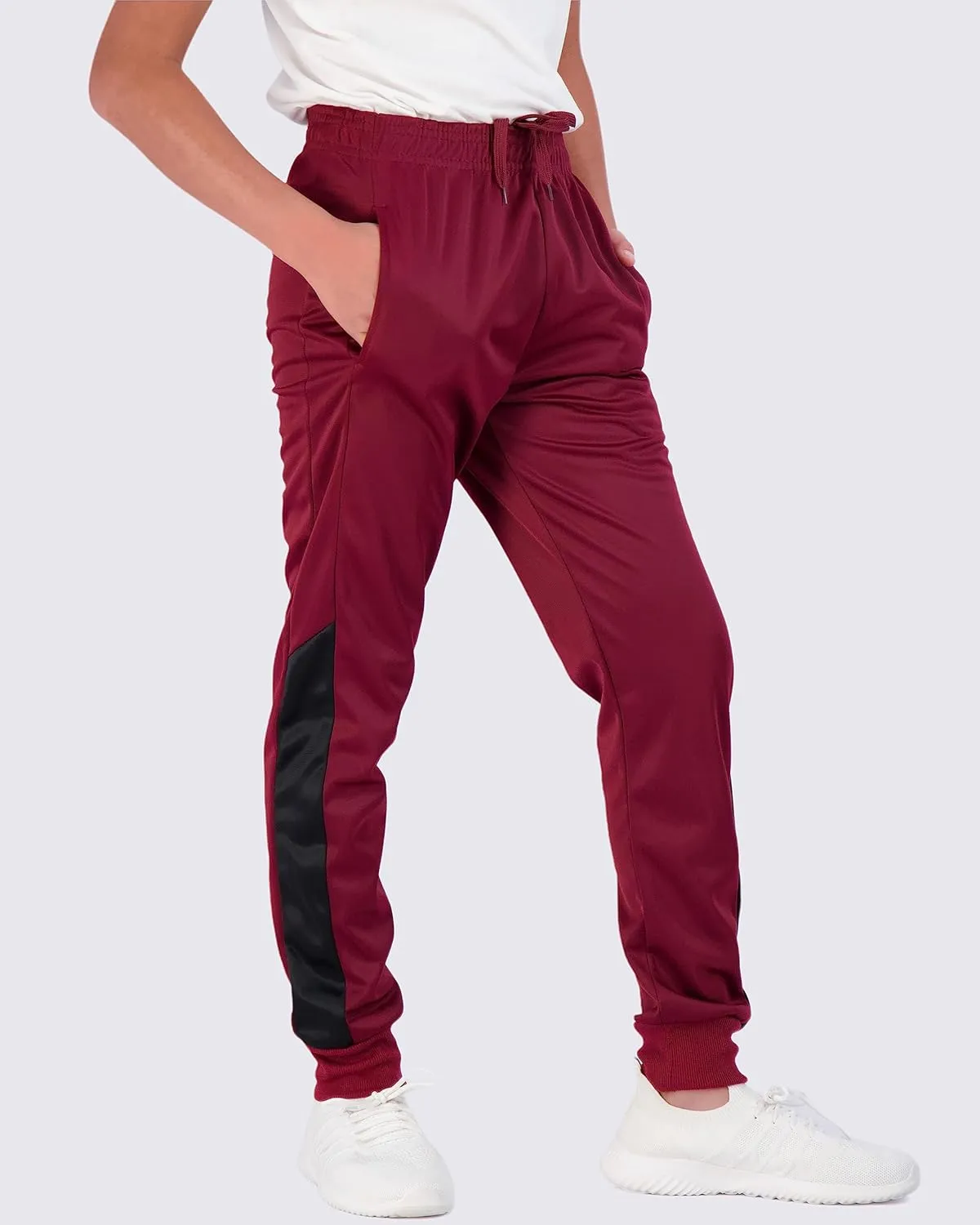 Real Essentials 3 Pack: Boy's Active Athletic Casual Jogger Sweatpants with Pockets