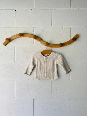 Ribbed Cream Cardigan, 6-12 months