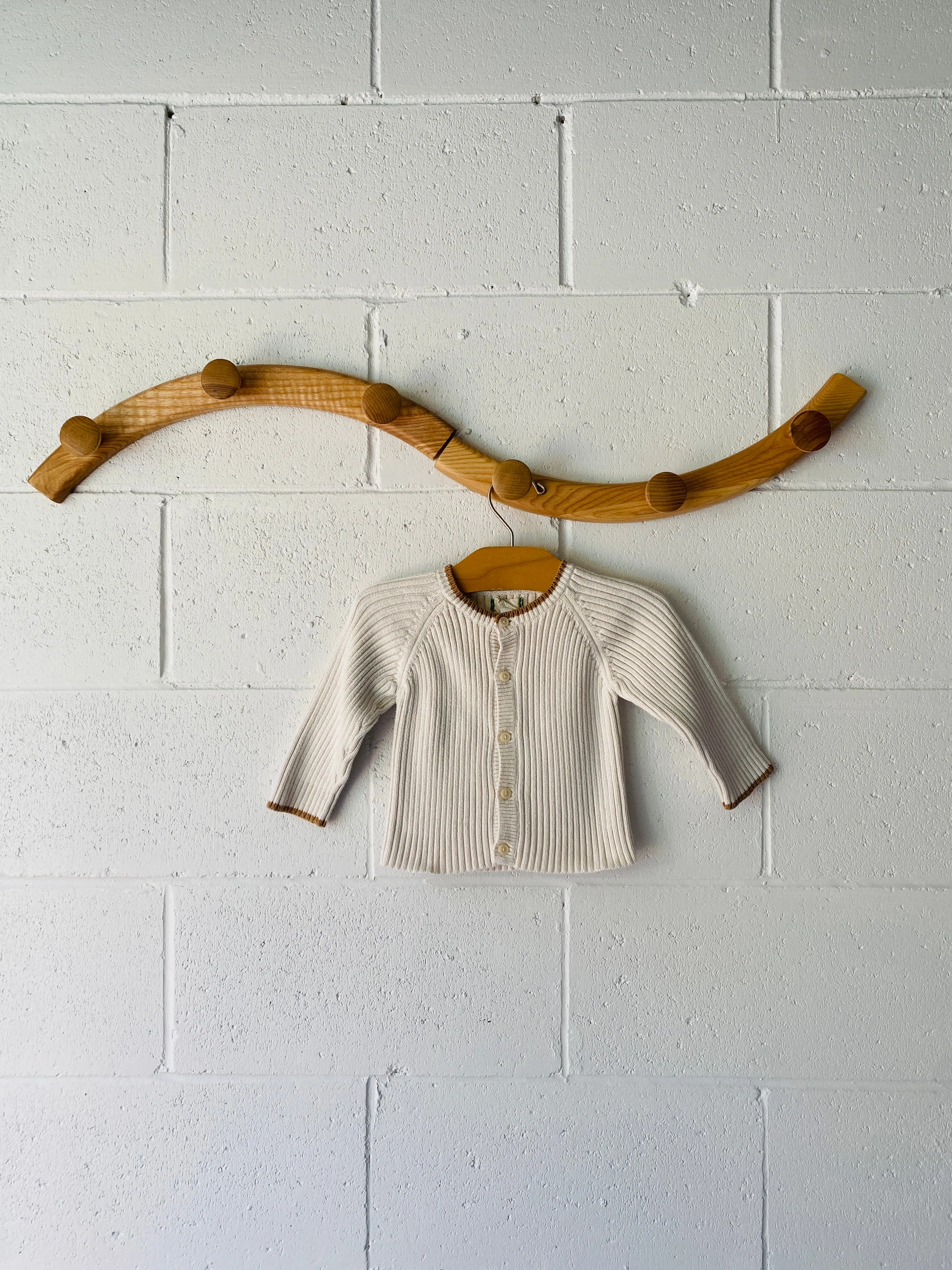 Ribbed Cream Cardigan, 6-12 months