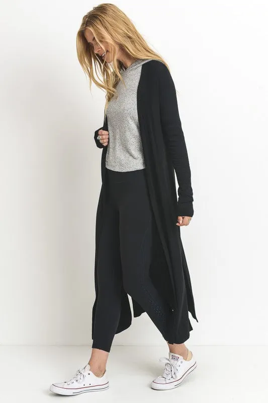RIBBED OPEN CARDIGAN