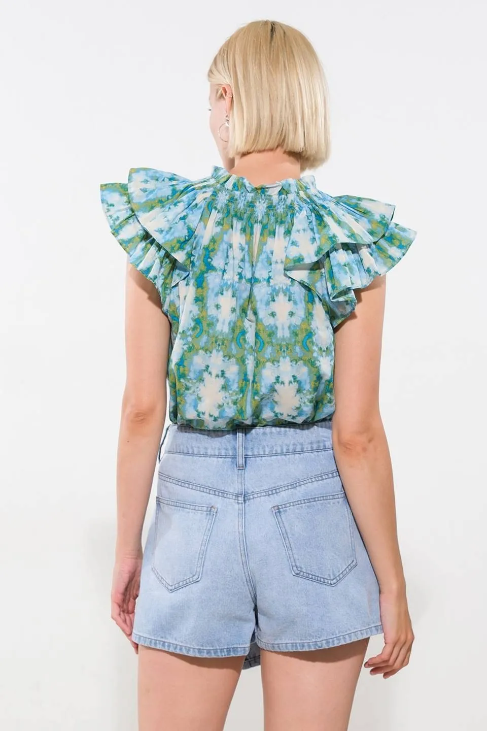 Sea Glass Ruffle Blouse