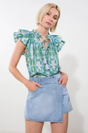 Sea Glass Ruffle Blouse