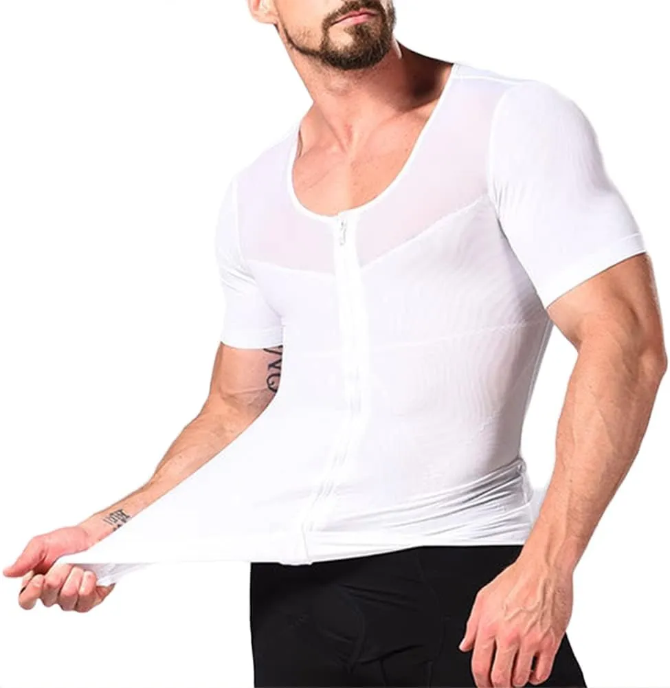 Slimming Undershirt Body Shaper Tank top for Gynomastica Compression Shirt for Men M-XL