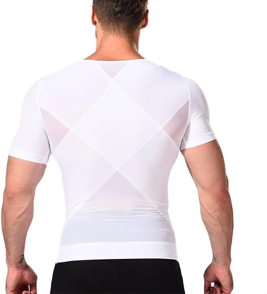 Slimming Undershirt Body Shaper Tank top for Gynomastica Compression Shirt for Men M-XL