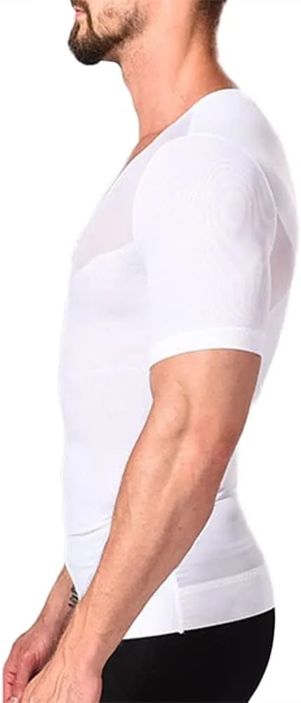 Slimming Undershirt Body Shaper Tank top for Gynomastica Compression Shirt for Men M-XL