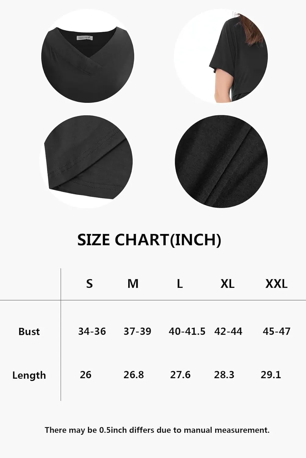 Smallshow Women's V Neck Nursing Tops Shirts Breastfeeding Clothes 3-Pack