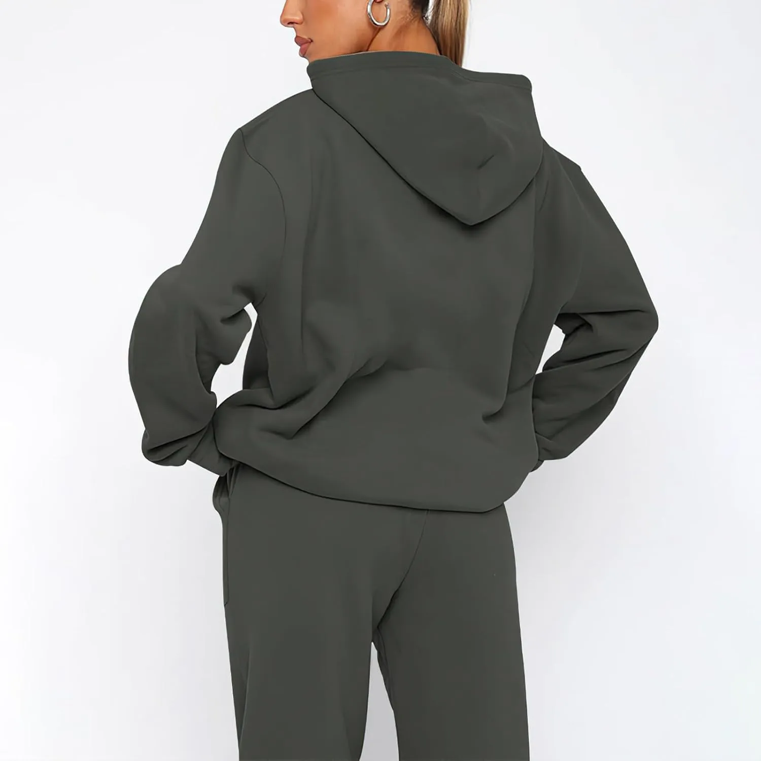Sweatsuits for Women 2 Piece Outfits Fleece Oversized Hoodies and Sweatpants Jogger Winter Fall Tracksuit Set