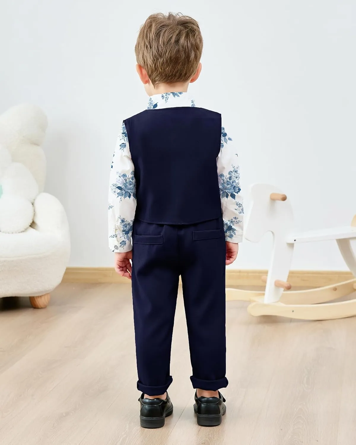 Toddler Baby Boy Clothes Suit 12M-5T Boys Formal Dress Shirt Bowtie Suspender Pants Gentleman Wedding Outfits