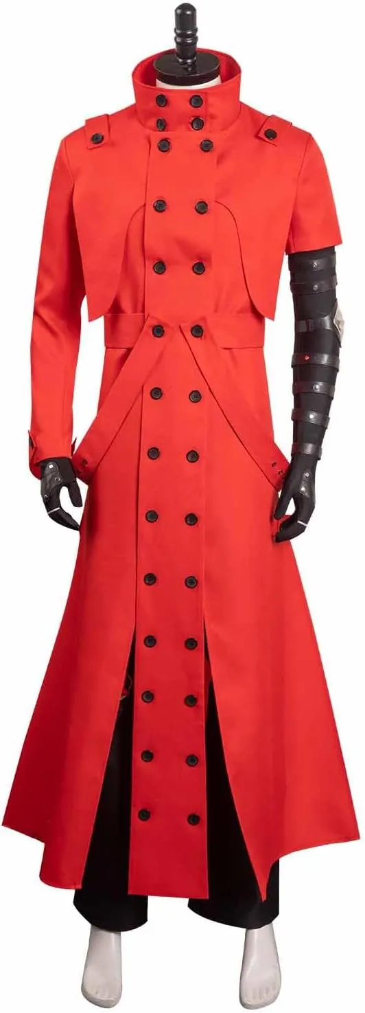 Vash the Stampede Cosplay Outfit Adult Trigun Costume Red Trench Coat Jacket Shirt Pants for Men