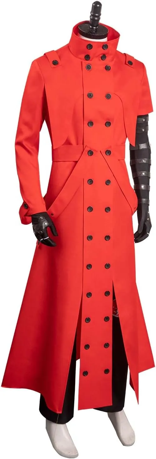 Vash the Stampede Cosplay Outfit Adult Trigun Costume Red Trench Coat Jacket Shirt Pants for Men