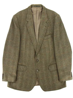 Vintage Olive Green & Tan Wool Check  Jacket