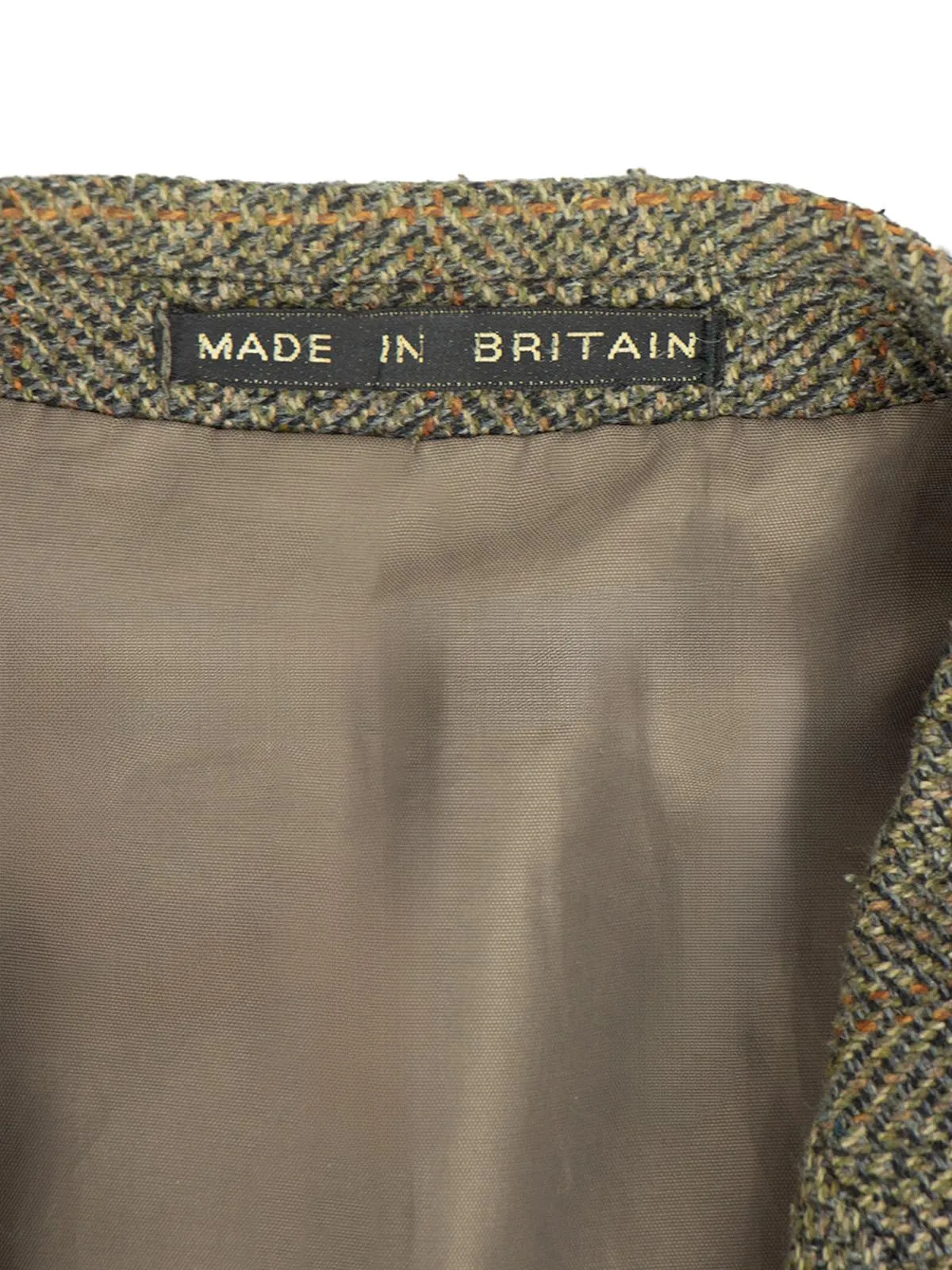 Vintage Olive Green & Tan Wool Check  Jacket