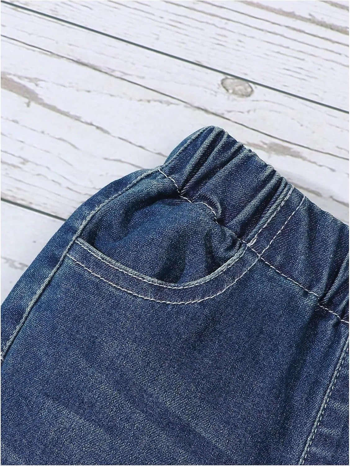 WDIRARA Toddler Girl's High Waisted Bow Front Bell Bottom Jeans Flare Leg Denim Pants