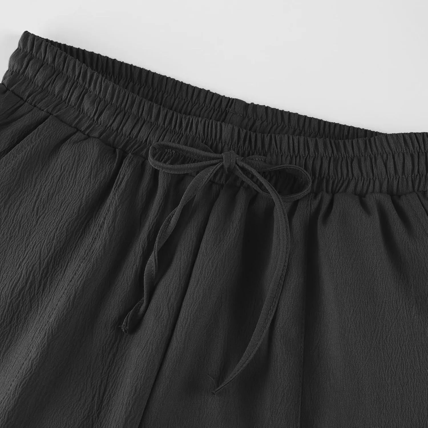 Wide Leg Pants for Women Baggy Wide Leg Drawstring Elastic Waisted Palazzo Harem Trousers with Pockets