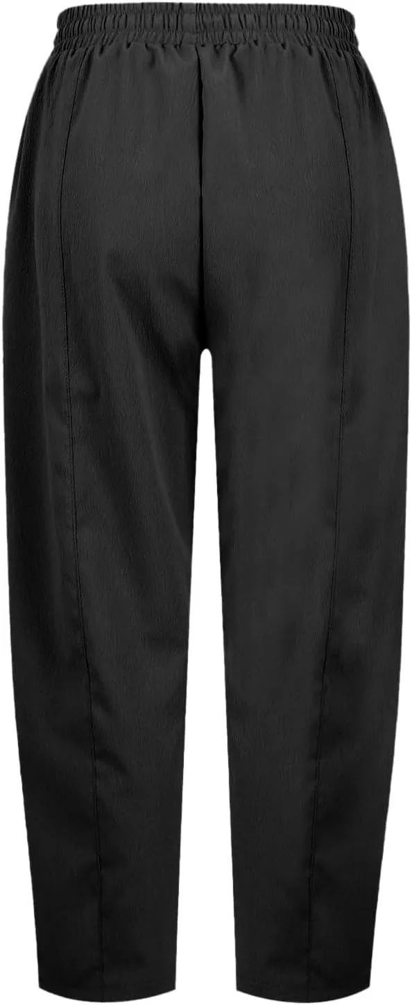 Wide Leg Pants for Women Baggy Wide Leg Drawstring Elastic Waisted Palazzo Harem Trousers with Pockets