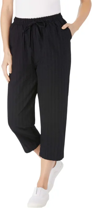 Woman Within Plus Size Seersucker Capri Pant