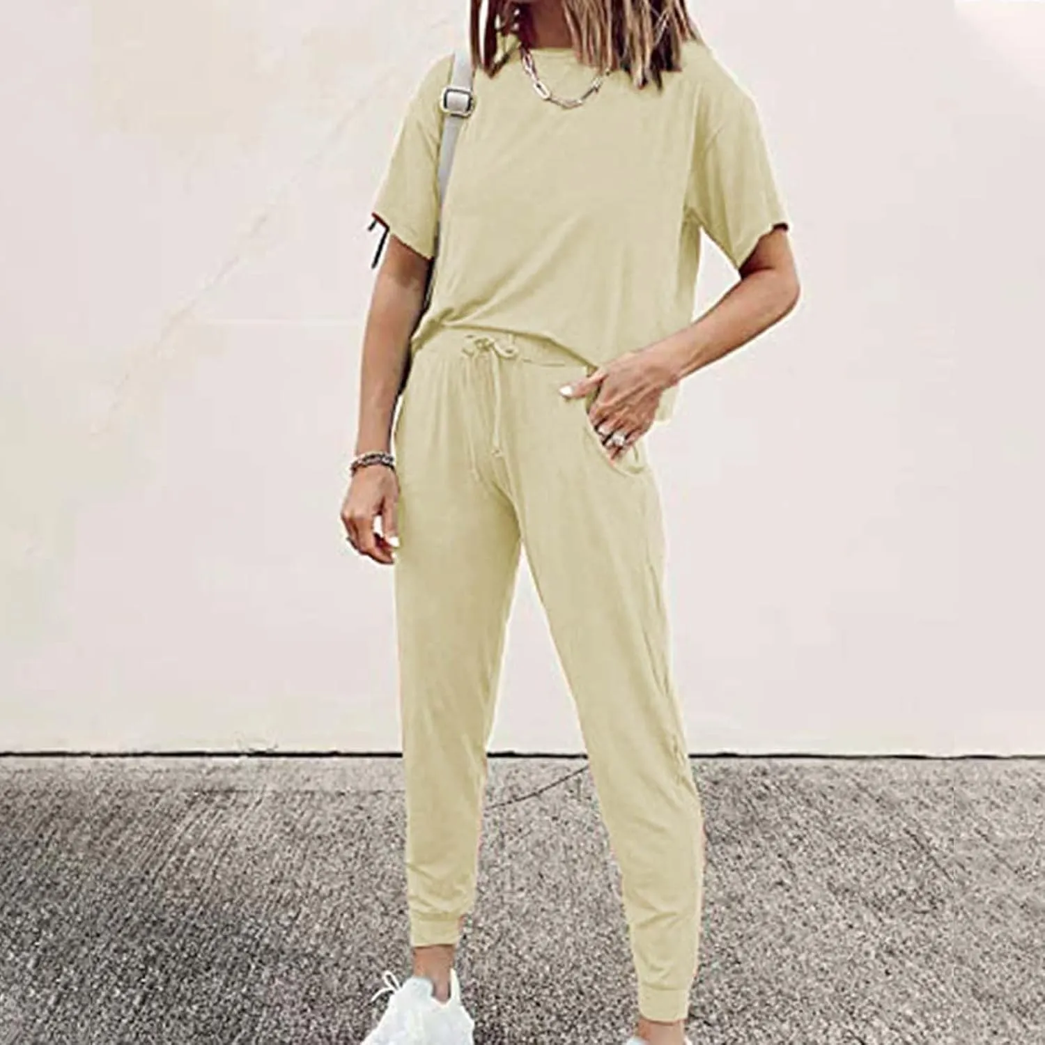 Womens Pajama Sets Soft Cotton Pj Short Sleeve Top with Capri Pants Sleepwear 2 Piece Print Loungewear